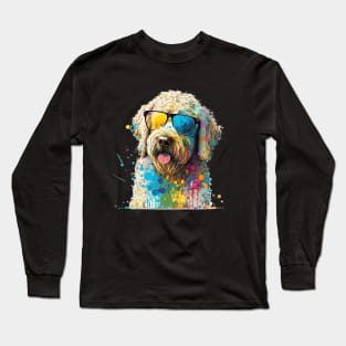 Colorful Golden Doodle Dog Sunglasses Long Sleeve T-Shirt